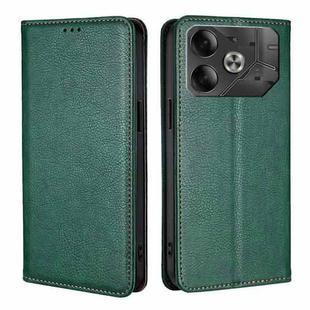 For Tecno Pova 6 5G Gloss Oil Solid Color Magnetic Leather Phone Case(Green)