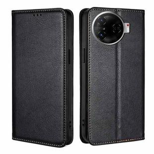 For Tecno Camon 30 Pro 5G Gloss Oil Solid Color Magnetic Leather Phone Case(Black)