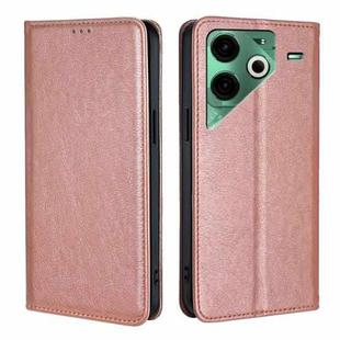 For Tecno Pova 6 Neo 4G Gloss Oil Solid Color Magnetic Leather Phone Case(Rose Gold)