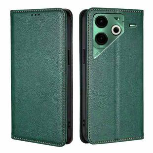 For Tecno Pova 6 Neo 4G Gloss Oil Solid Color Magnetic Leather Phone Case(Green)