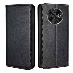 For Tecno Spark 30C 4G Gloss Oil Solid Color Magnetic Leather Phone Case(Black)