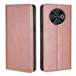 For Tecno Spark 30C 4G Gloss Oil Solid Color Magnetic Leather Phone Case(Rose Gold)