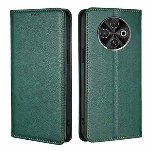 For Tecno Spark 30C 4G Gloss Oil Solid Color Magnetic Leather Phone Case(Green)