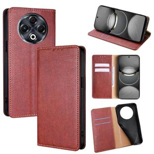 For Tecno Spark 30 4G Gloss Oil Solid Color Magnetic Leather Phone Case(Brown)