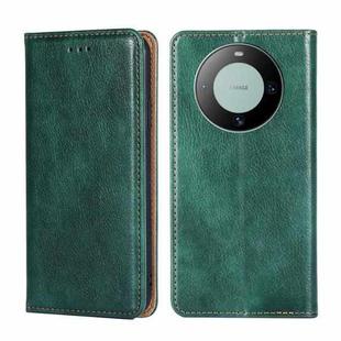 For Huawei Mate 60 Gloss Oil Solid Color Magnetic Leather Phone Case(Green)