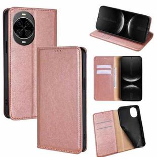 For Huawei nova 14 5G Gloss Oil Solid Color Magnetic Leather Phone Case(Rose Gold)