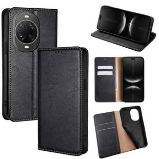 For Huawei nova 14 Ultra 5G Gloss Oil Solid Color Magnetic Leather Phone Case(Black)