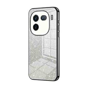 For vivo iQOO 12 Pro Gradient Glitter Powder Electroplated Phone Case(Black)