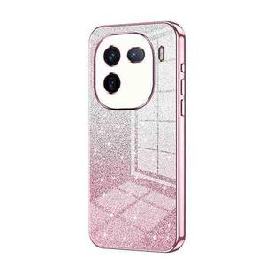 For vivo iQOO 12 Gradient Glitter Powder Electroplated Phone Case(Pink)