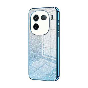 For vivo iQOO 12 Gradient Glitter Powder Electroplated Phone Case(Blue)