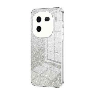 For vivo iQOO 12 Gradient Glitter Powder Electroplated Phone Case(Transparent)