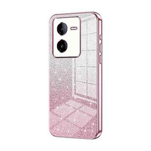 For vivo iQOO Z8 / Z8x Gradient Glitter Powder Electroplated Phone Case(Pink)