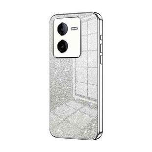 For vivo iQOO Z8 / Z8x Gradient Glitter Powder Electroplated Phone Case(Silver)