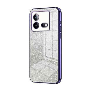 For vivo iQOO Neo8 / Neo8 Pro Gradient Glitter Powder Electroplated Phone Case(Purple)