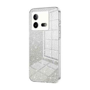 For vivo iQOO Neo8 / Neo8 Pro Gradient Glitter Powder Electroplated Phone Case(Transparent)