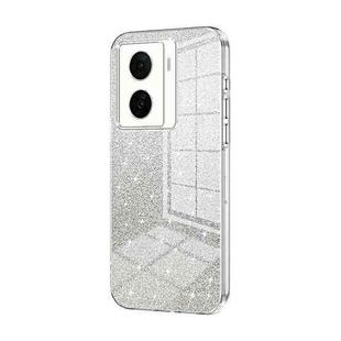 For vivo iQOO Z7x Gradient Glitter Powder Electroplated Phone Case(Transparent)