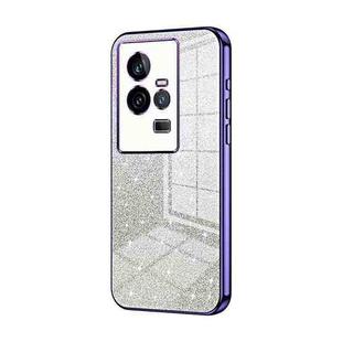 For vivo iQOO 11 Gradient Glitter Powder Electroplated Phone Case(Purple)