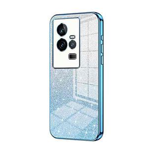 For vivo iQOO 11 Gradient Glitter Powder Electroplated Phone Case(Blue)