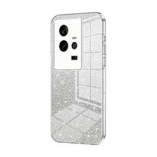 For vivo iQOO 11 Gradient Glitter Powder Electroplated Phone Case(Transparent)