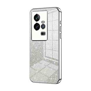 For vivo iQOO 11 Gradient Glitter Powder Electroplated Phone Case(Silver)