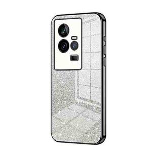 For vivo iQOO 11 Gradient Glitter Powder Electroplated Phone Case(Black)