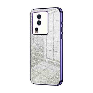 For vivo iQOO Neo7 Gradient Glitter Powder Electroplated Phone Case(Purple)