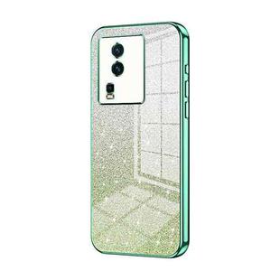 For vivo iQOO Neo7 Gradient Glitter Powder Electroplated Phone Case(Green)