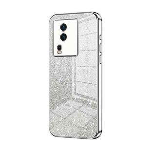 For vivo iQOO Neo7 Gradient Glitter Powder Electroplated Phone Case(Silver)