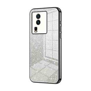 For vivo iQOO Neo7 Gradient Glitter Powder Electroplated Phone Case(Black)