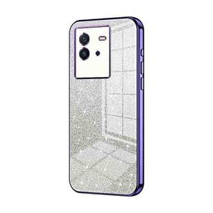 For vivo iQOO Neo6 Gradient Glitter Powder Electroplated Phone Case(Purple)