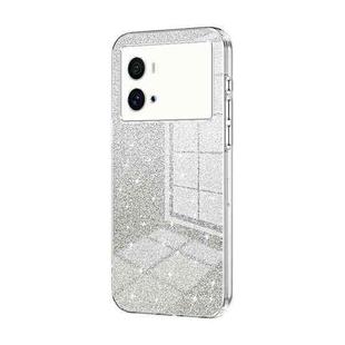 For vivo iQOO 9 Pro Gradient Glitter Powder Electroplated Phone Case(Transparent)