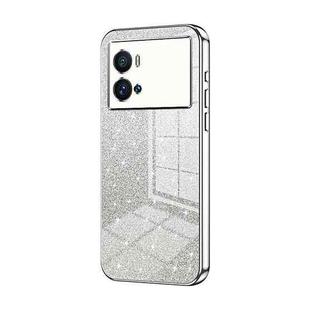 For vivo iQOO 9 Pro Gradient Glitter Powder Electroplated Phone Case(Silver)