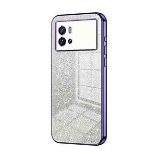 For vivo iQOO 9 Gradient Glitter Powder Electroplated Phone Case(Purple)
