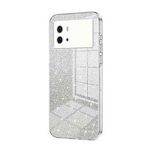 For vivo iQOO 9 Gradient Glitter Powder Electroplated Phone Case(Transparent)