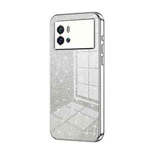 For vivo iQOO 9 Gradient Glitter Powder Electroplated Phone Case(Silver)