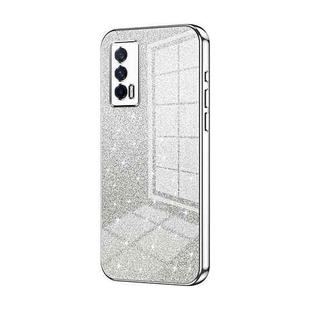 For vivo iQOO Neo5 / iQOO 7 India Gradient Glitter Powder Electroplated Phone Case(Silver)