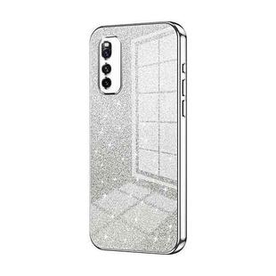 For vivo iQOO Neo3 5G / Z1 / Neo5 Lite Gradient Glitter Powder Electroplated Phone Case(Silver)