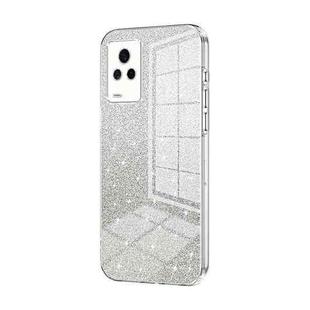 For vivo iQOO 7 Gradient Glitter Powder Electroplated Phone Case(Transparent)