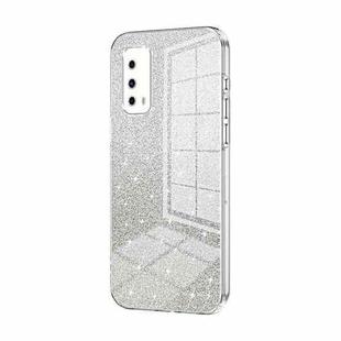 For vivo iQOO Z1X Gradient Glitter Powder Electroplated Phone Case(Transparent)
