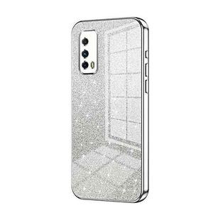 For vivo iQOO Z1X Gradient Glitter Powder Electroplated Phone Case(Silver)