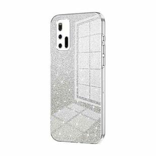 For vivo iQOO 3 5G Gradient Glitter Powder Electroplated Phone Case(Transparent)