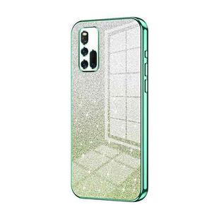 For vivo iQOO 3 5G Gradient Glitter Powder Electroplated Phone Case(Green)