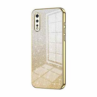 For vivo iQOO Neo Gradient Glitter Powder Electroplated Phone Case(Gold)