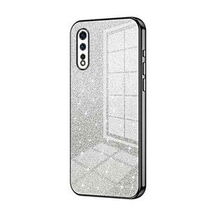 For vivo iQOO Neo Gradient Glitter Powder Electroplated Phone Case(Black)