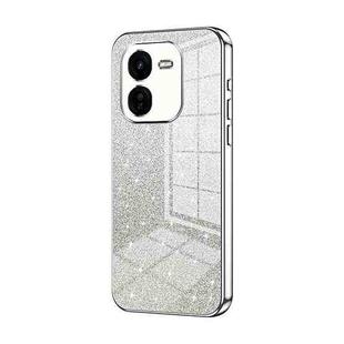 For vivo iQOO Z9x Gradient Glitter Powder Electroplated Phone Case(Silver)