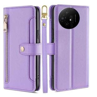 For TCL 50 XL Sheep Texture Cross-body Zipper Wallet Leather Phone Case(Purple)