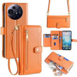 For TCL 50 NxtPaper 5G Sheep Texture Cross-body Zipper Wallet Leather Phone Case(Orange)