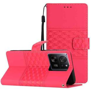 For Xiaomi 13T Diamond Embossed Skin Feel Leather Phone Case(Red)