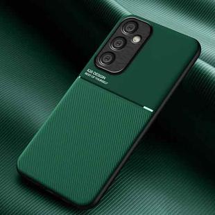 For Samsung Galaxy A35 5G Classic Tilt Strip Grain Magnetic Shockproof PC + TPU Phone Case(Green)