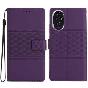 For Honor 200 Diamond Embossed Skin Feel Leather Phone Case(Purple)